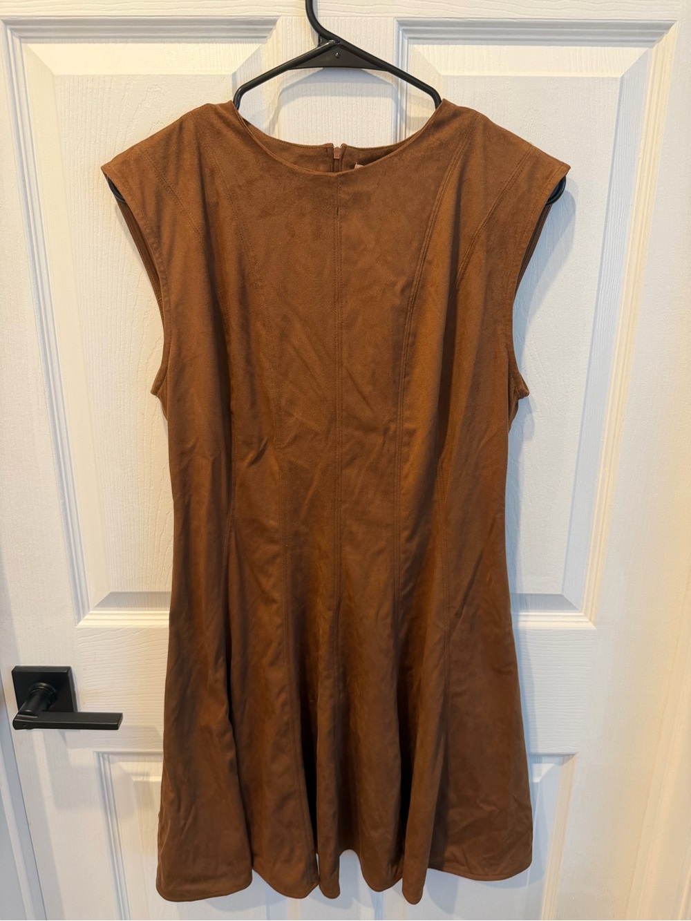 Brand new Suede Brown Sleeveless A-Line Dress